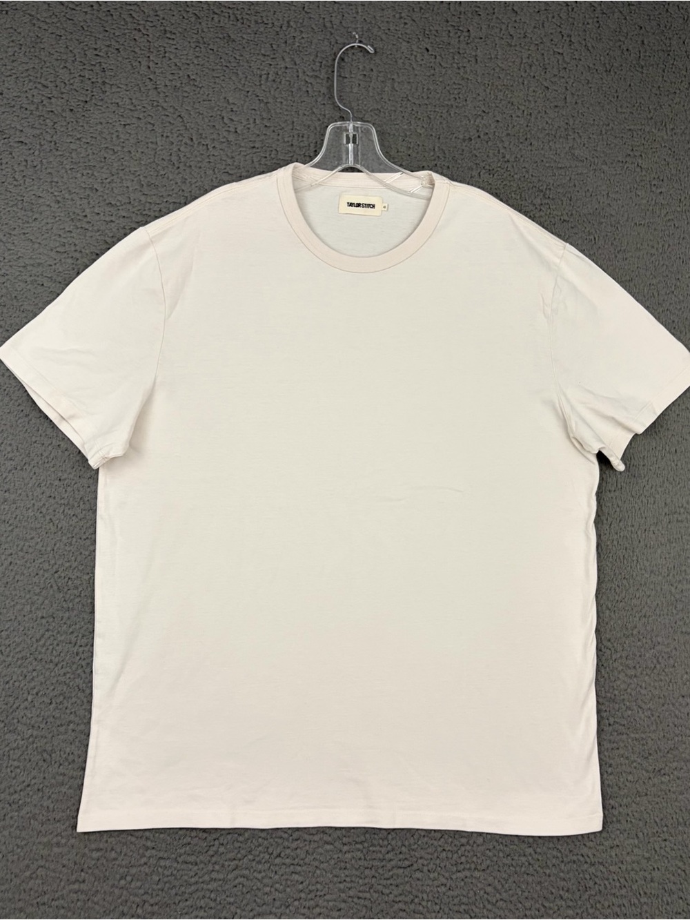 Taylor Stitch Heavyweight Cream Minimal Crew Neck T-Shirt Mens size 46